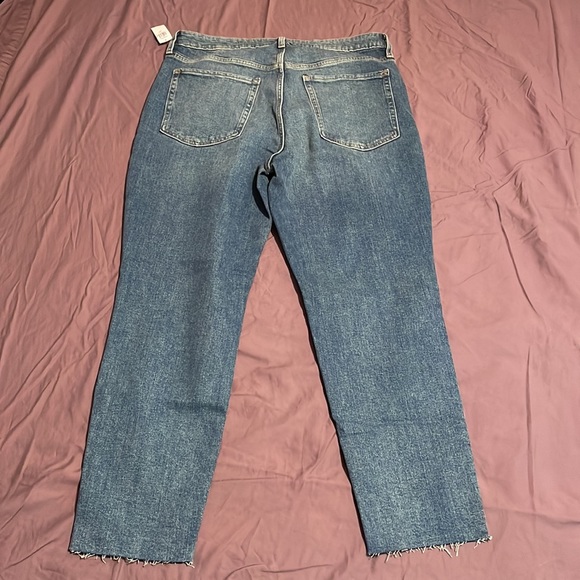 High waisted button fly straight cut-off jeans - Picture 3 of 4